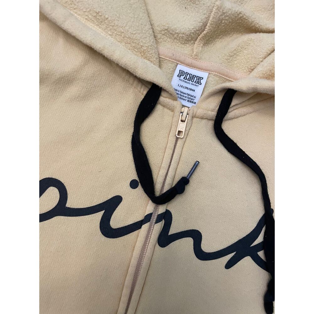 VS Pink Logo Script Zip Up Hoodie Size L - Picture 2 of 9